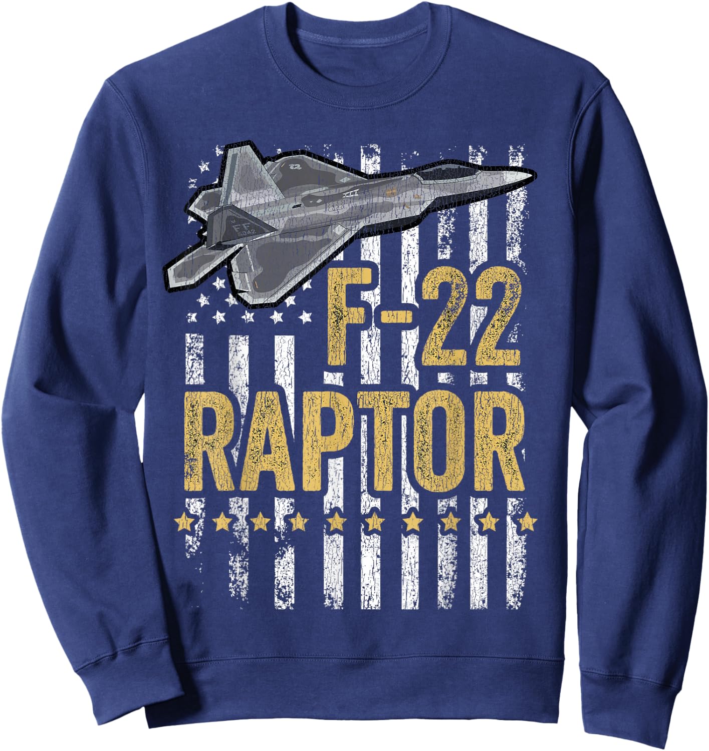 F-22 Raptor Fighter Jet USA Flag Military F-18 Plane Women Kids Men Sweatshirt - Sweatshirt | Navy