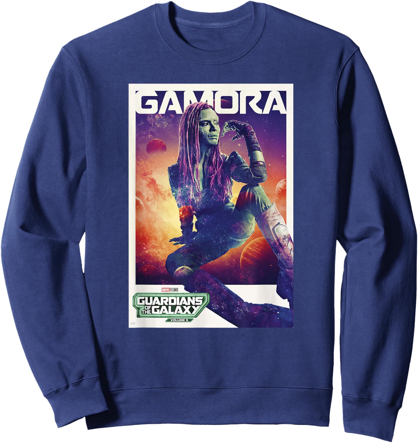 Marvel Guardians of the Galaxy Vol. 3 Gamora Solo Poster Sweatshirt - Sweatshirt | Navy