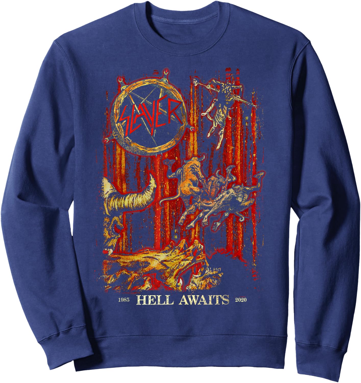 Slayer - Hell Awaits Anniversary Cover Sweatshirt - Sweatshirt | Navy