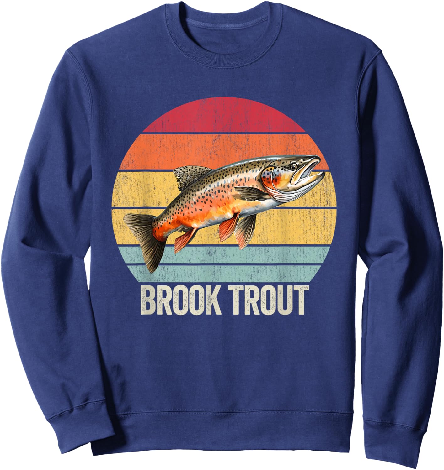 Brook Trout Vintage, Freshwater Brook Trout Sweatshirt - Sweatshirt | Navy
