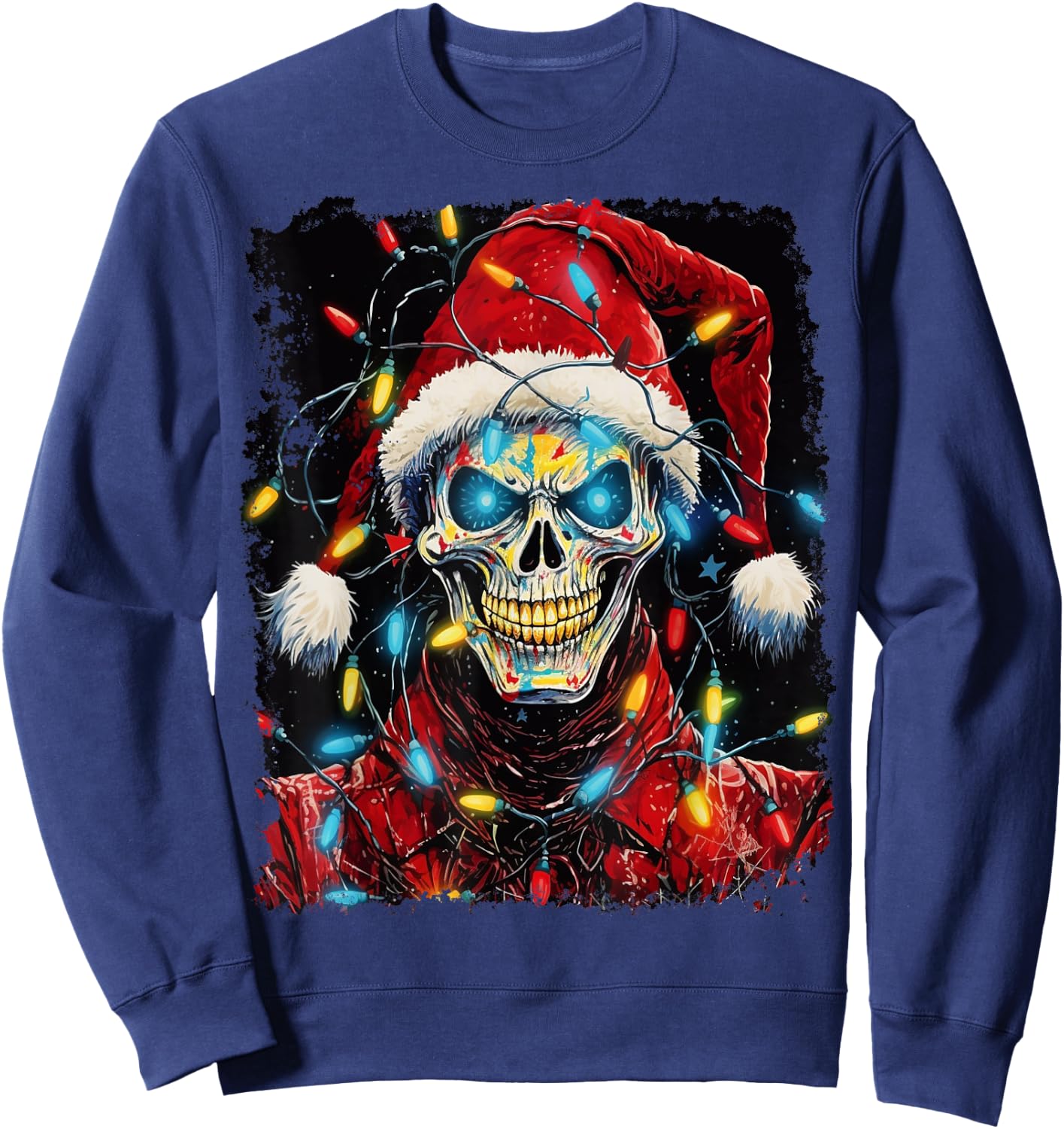 Pop Art Halloween Design Strawman Scarecrow Christmas Horror Sweatshirt - Sweatshirt | Navy