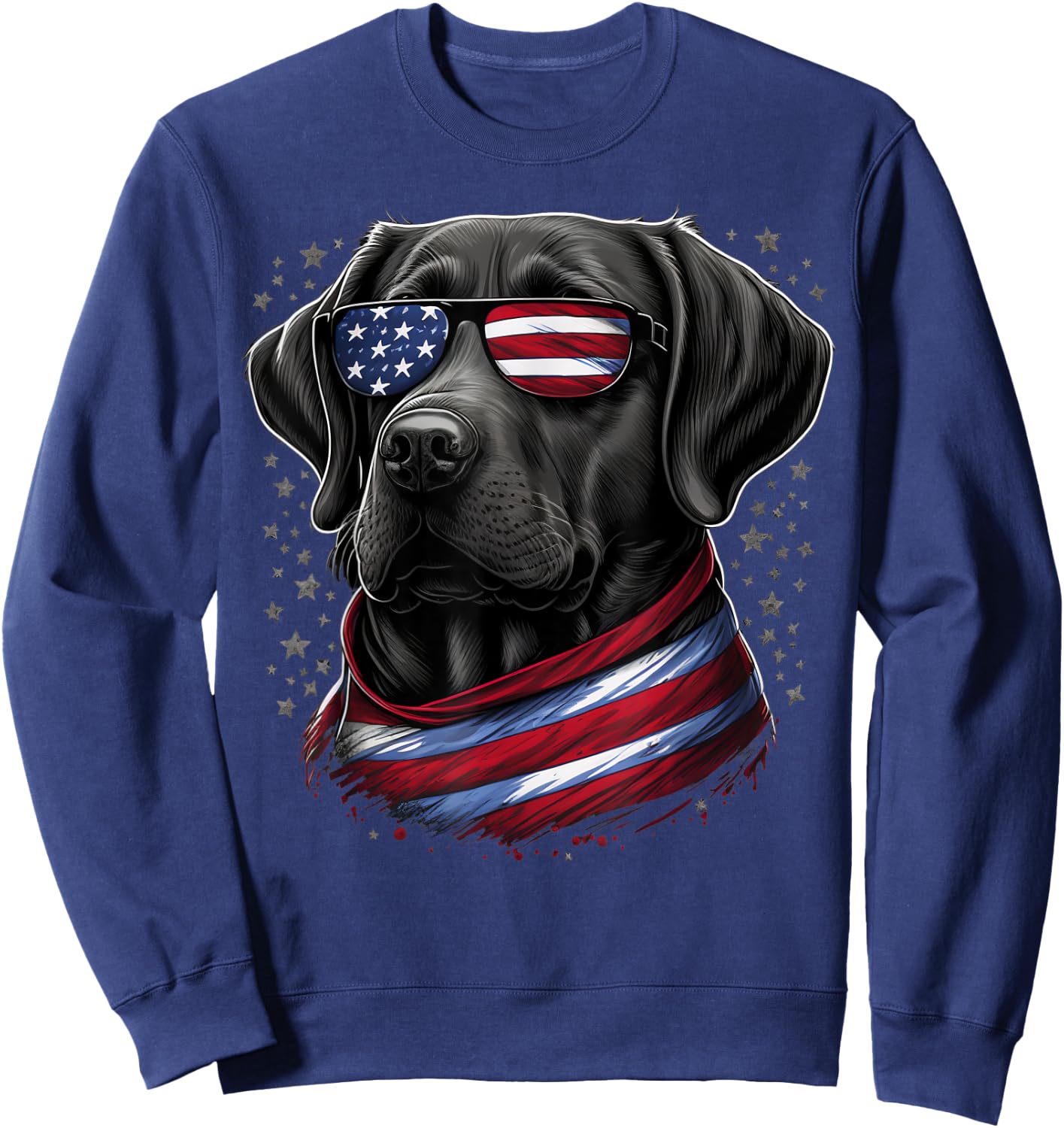 USA 4th Of July Patriotic American Labrador Retriever Kids Men Sweatshirt - Sweatshirt | Navy