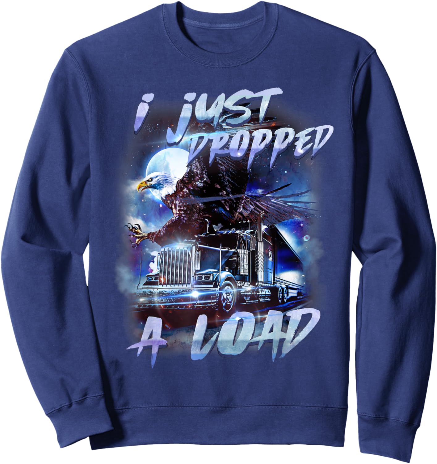 Funny Trucker Gifts Men Husband Semi Trailer Truck Driver Sweatshirt - Sweatshirt | Navy