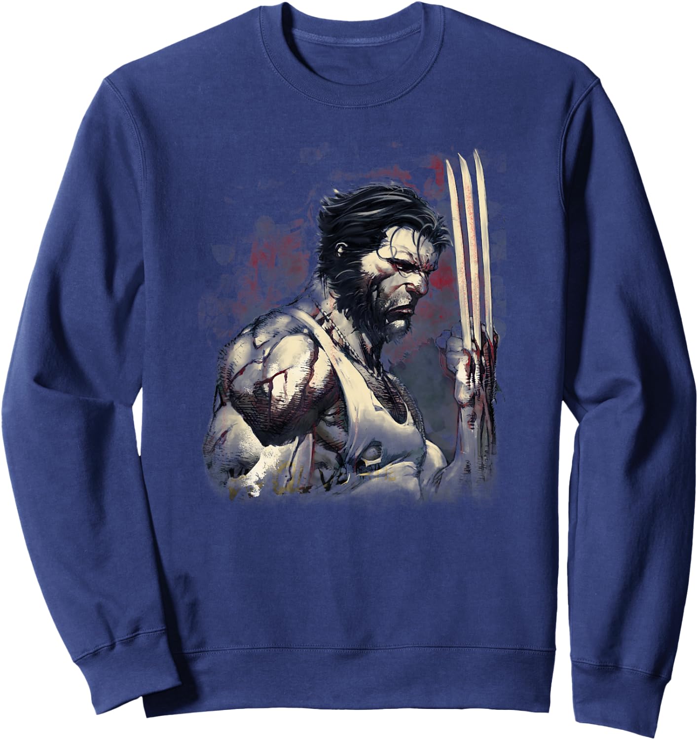 Marvel Wolverine Classic Blood & Steel Logan Profile Sweatshirt - Sweatshirt | Navy