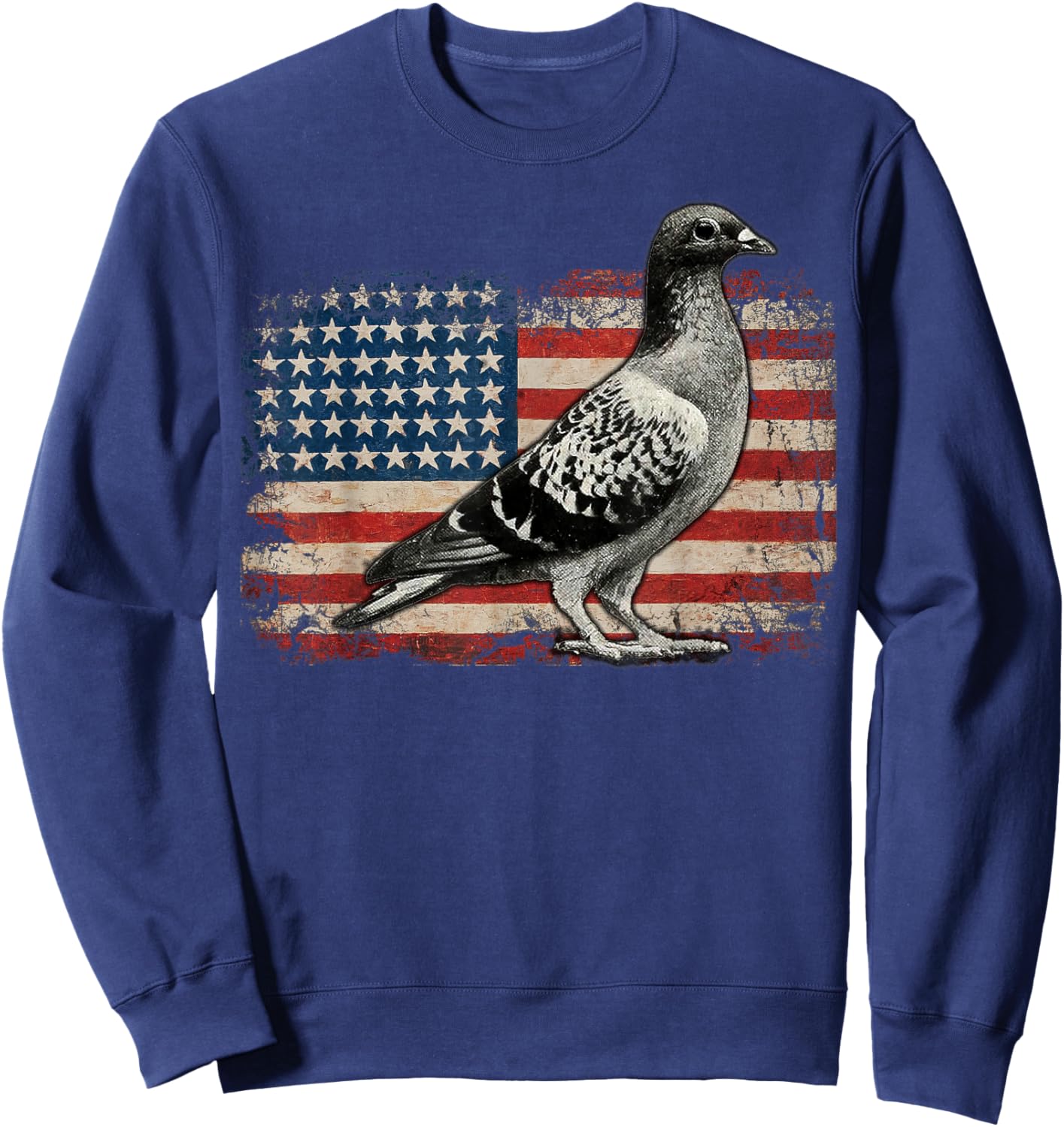 Pigeon American flag Bird 4th of July USA Patriotic USA flag Women Kids Men Sweatshirt - Sweatshirt | Navy