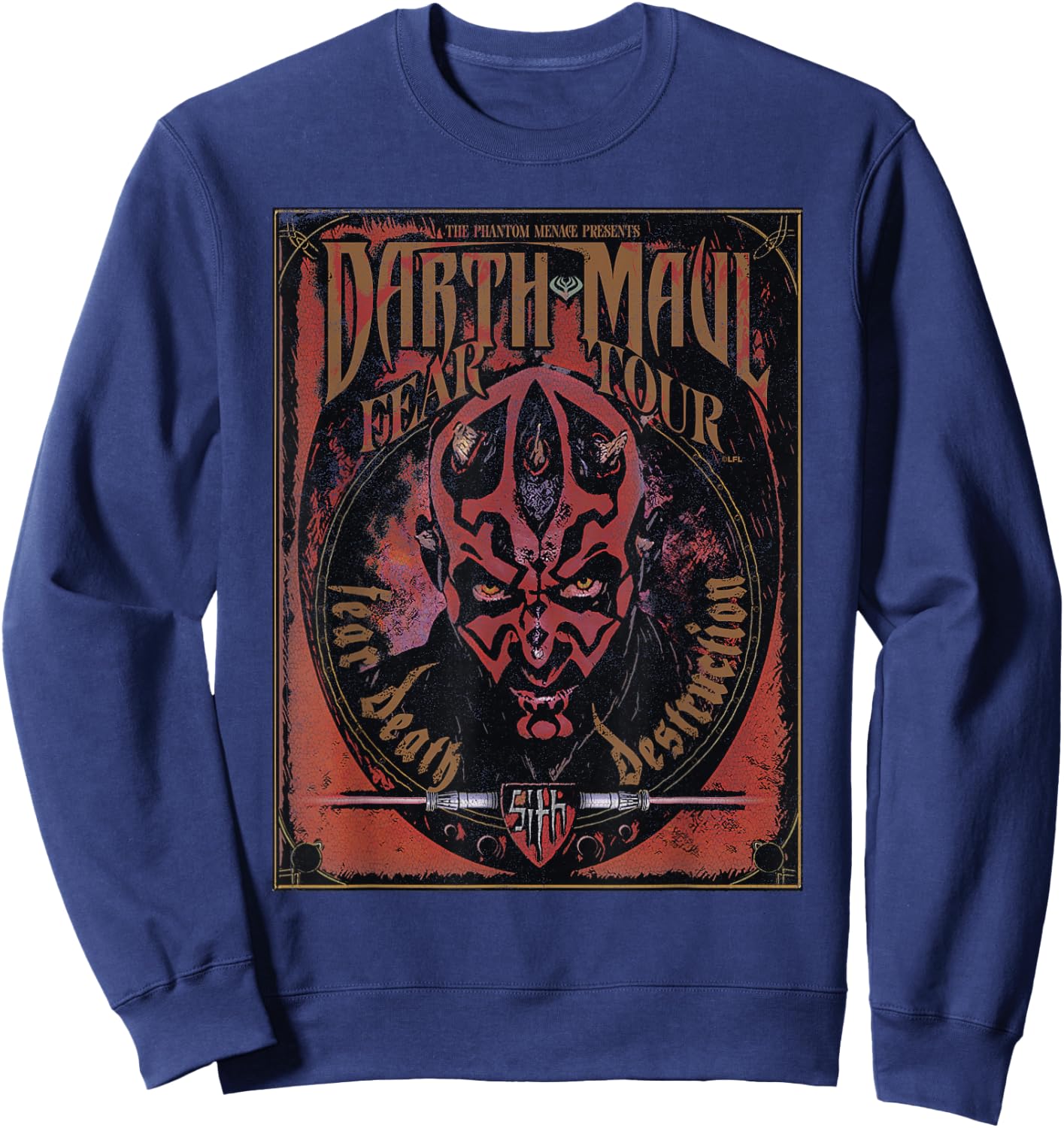 Star Wars Darth Maul Fear Tour Band Sweatshirt - Sweatshirt | Navy