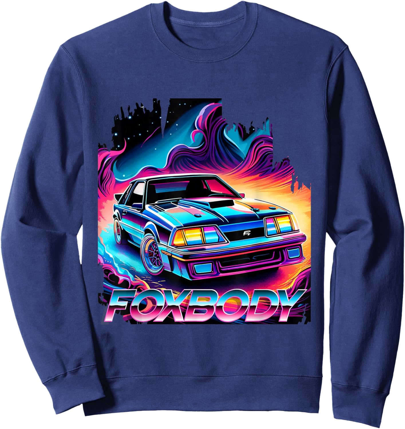 Foxbody 5.0 American Muscle Stang Car Sweatshirt - Sweatshirt | Navy