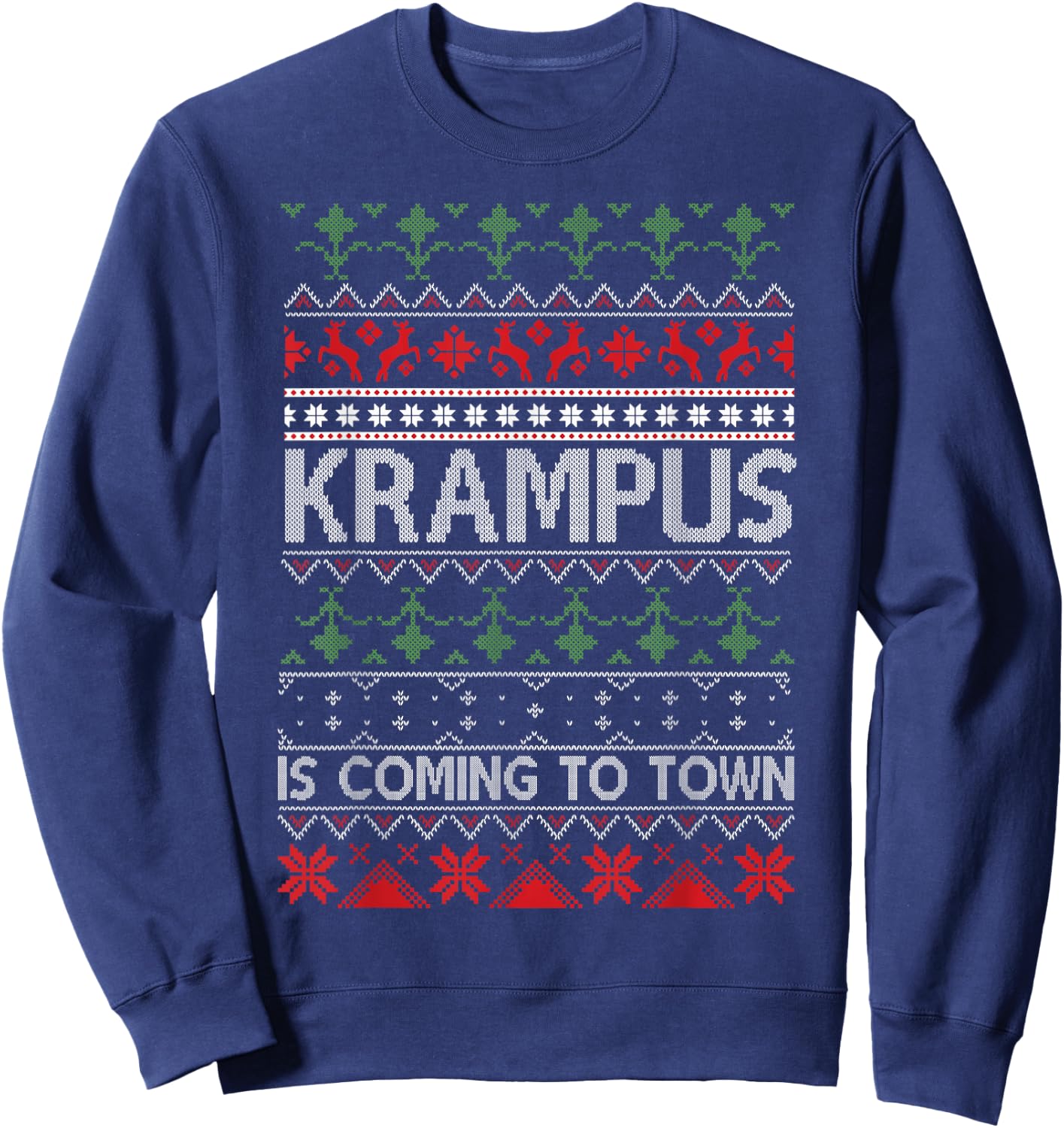 Merry Krampus Christmas Krampus Is Coming To Town Sweatshirt - Sweatshirt | Navy