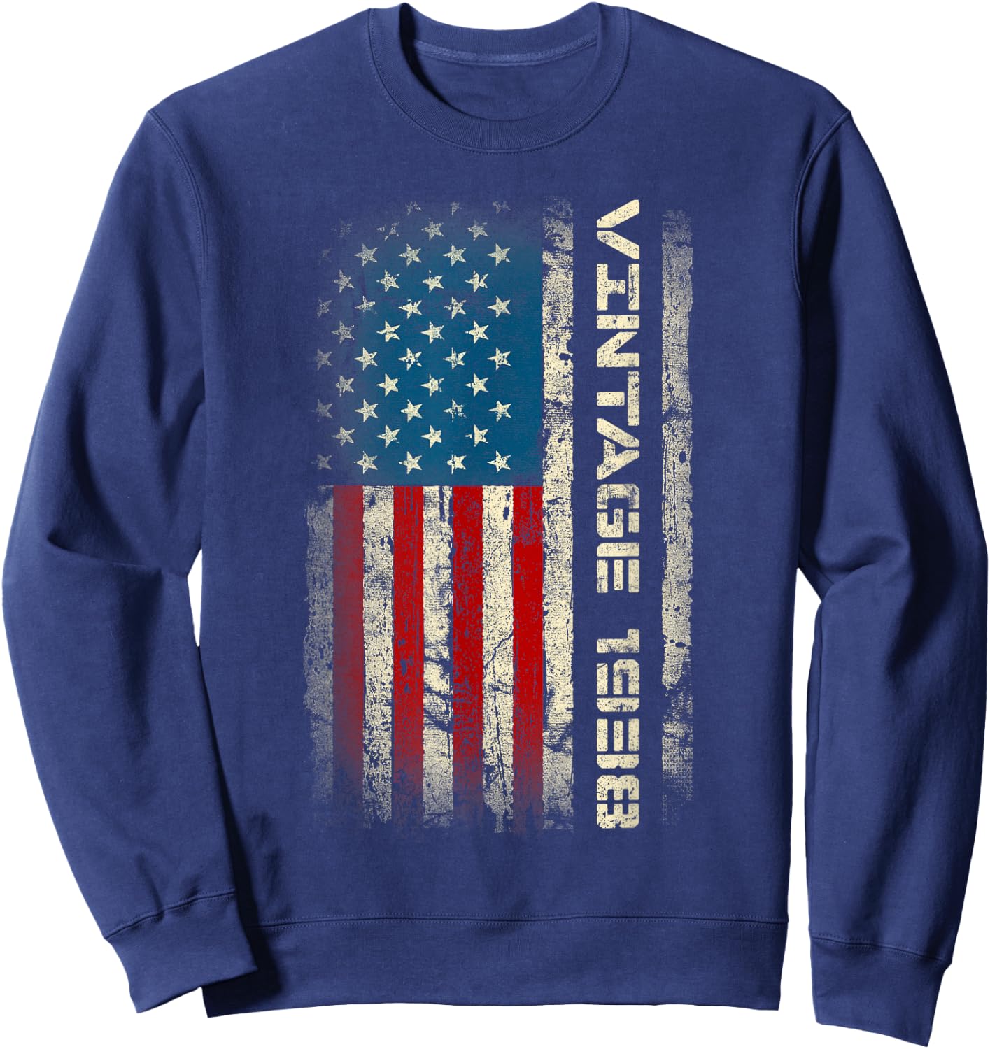 Retro 1938 85th Birthday 85 Years Old US Flag Sweatshirt - Sweatshirt | Navy