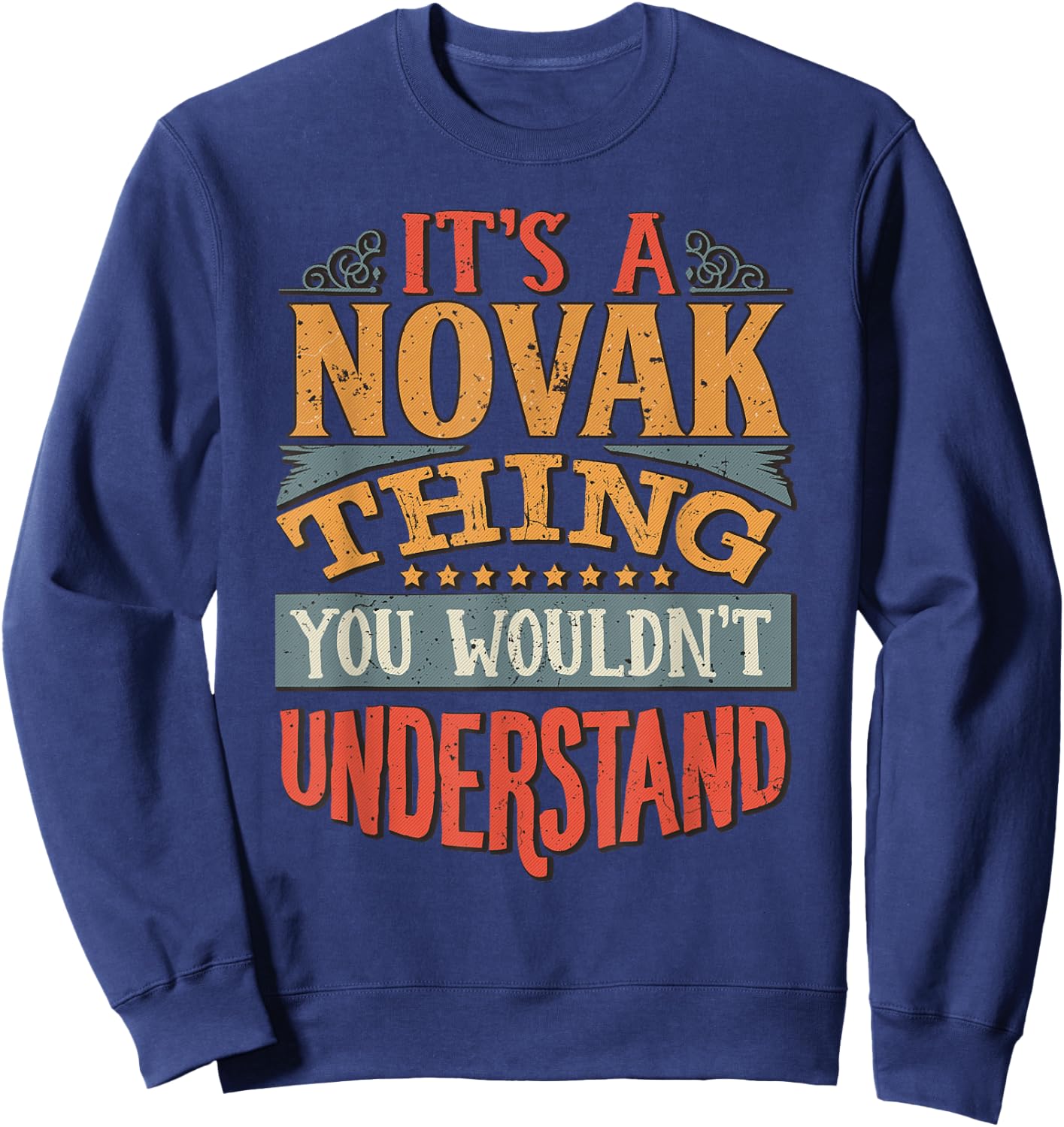 Novak Name Sweatshirt - Sweatshirt | Navy