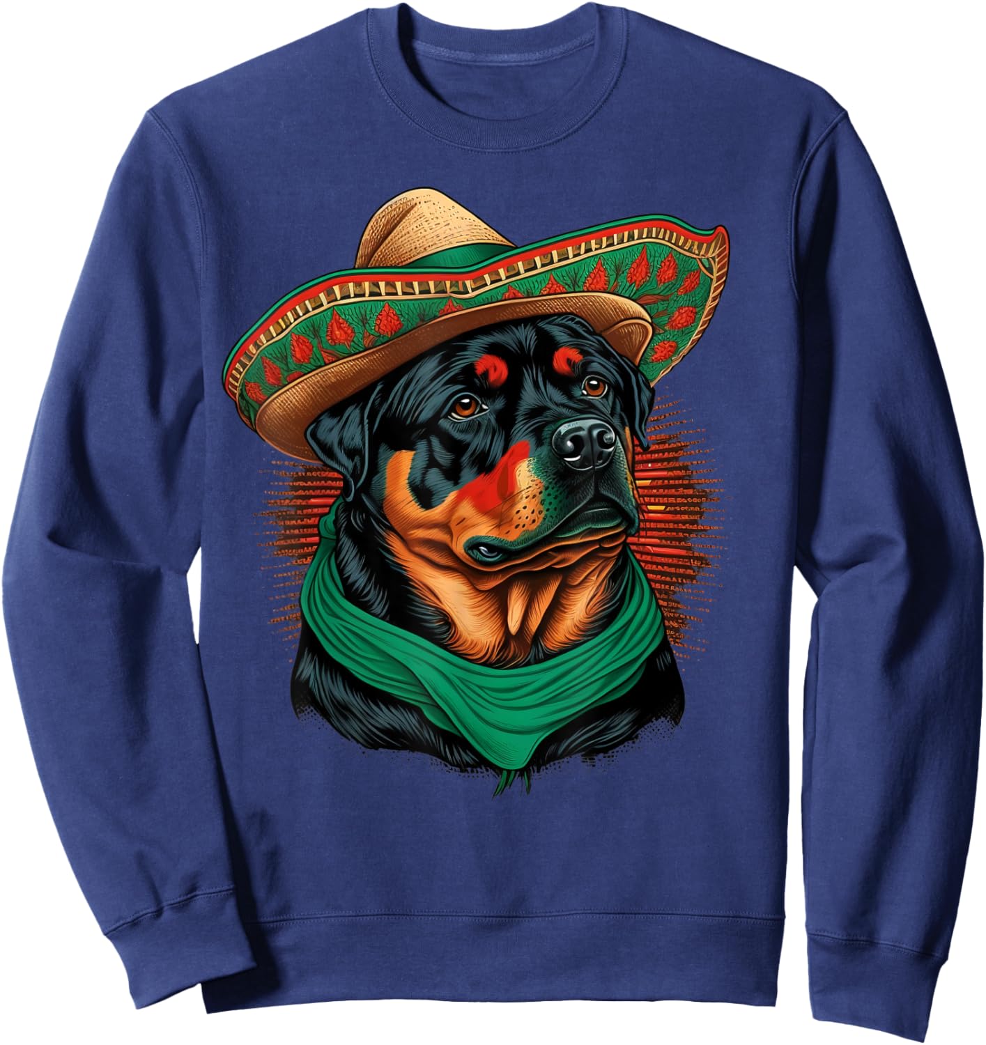 Mexico Cinco de Mayo Sombrero Mexican Rottweiler Sweatshirt - Sweatshirt | Navy