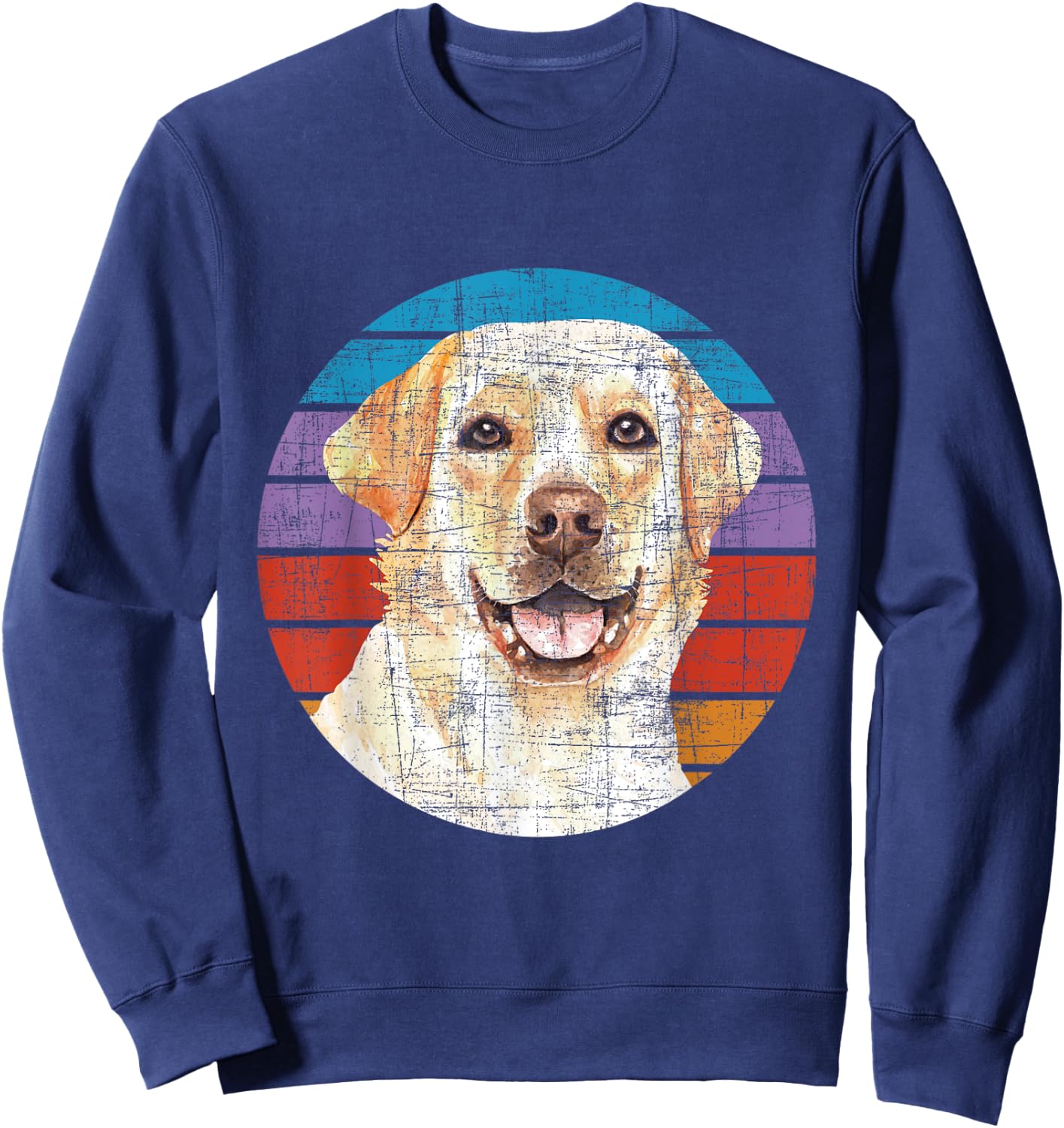 Retro Vintage Labrador - Dog Owner Pet Lover Puppy Trainer Women Girls Kids Sweatshirt - Sweatshirt | Navy