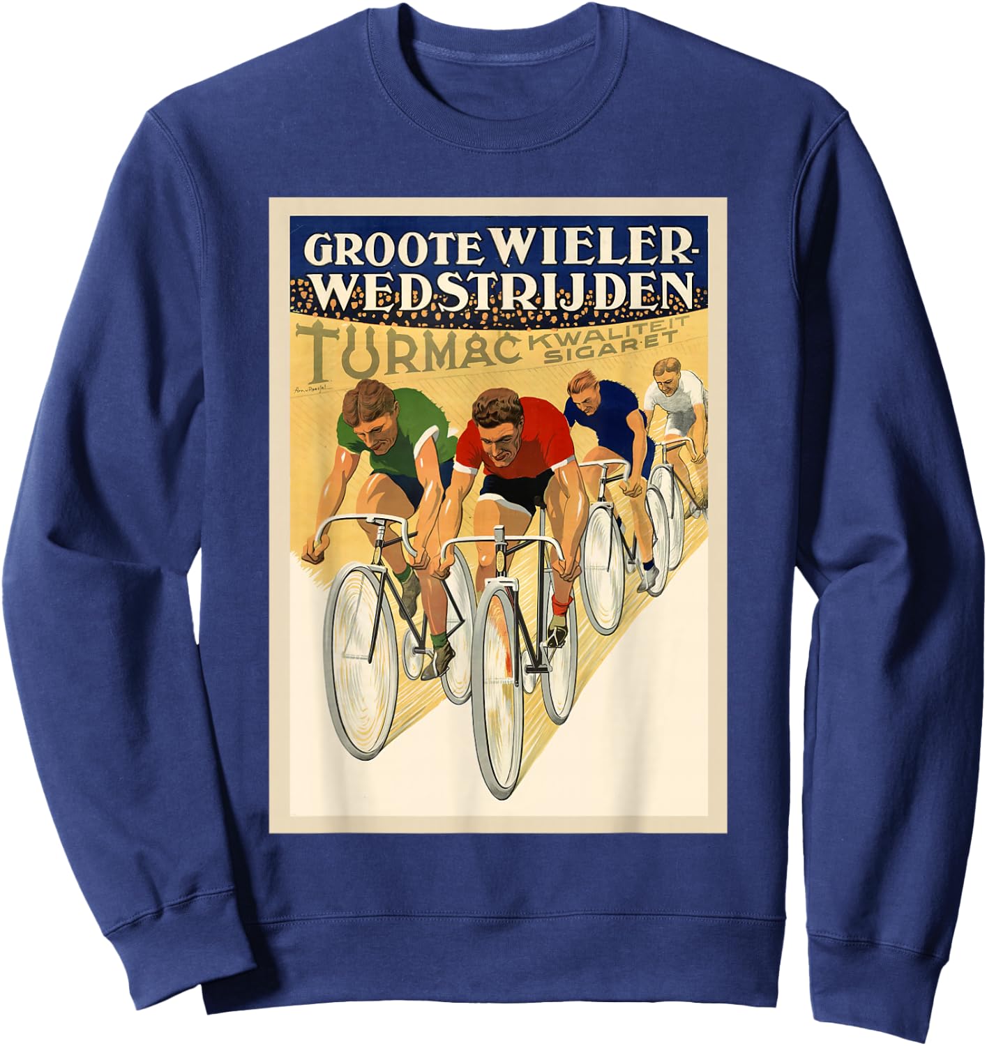 Bicycle Cycling Race Retro Vintage Racing Sports Sweatshirt - Sweatshirt | Navy