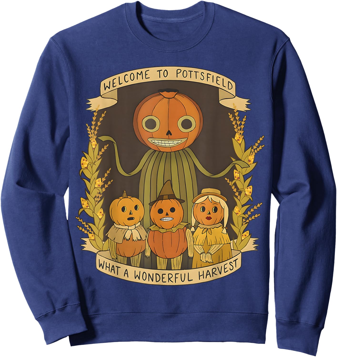 Spooky Pottsfield Harvest Festival Pumpkin Vibes Halloween Sweatshirt - Sweatshirt | Navy