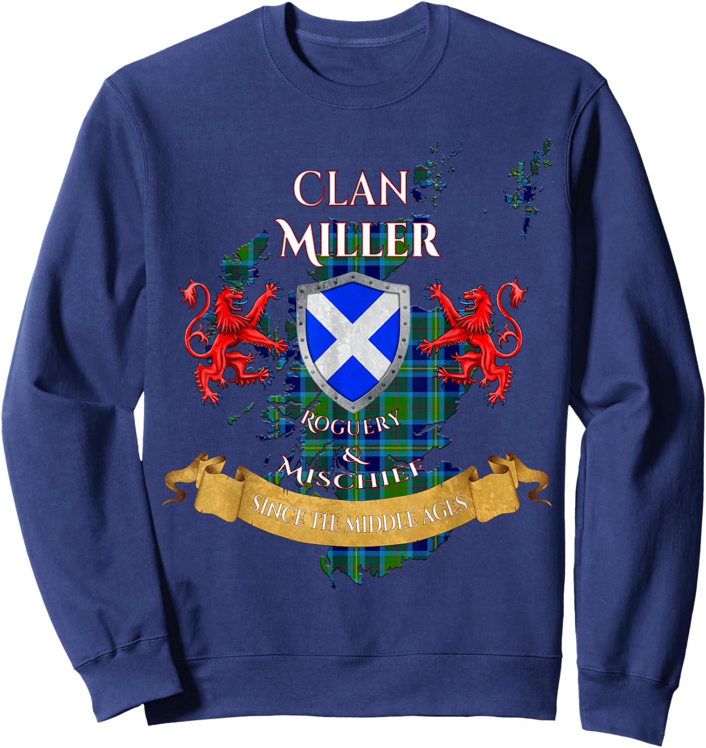 Miller Scottish Family Clan Middle Ages Mischief Sweatshirt - Sweatshirt | Navy