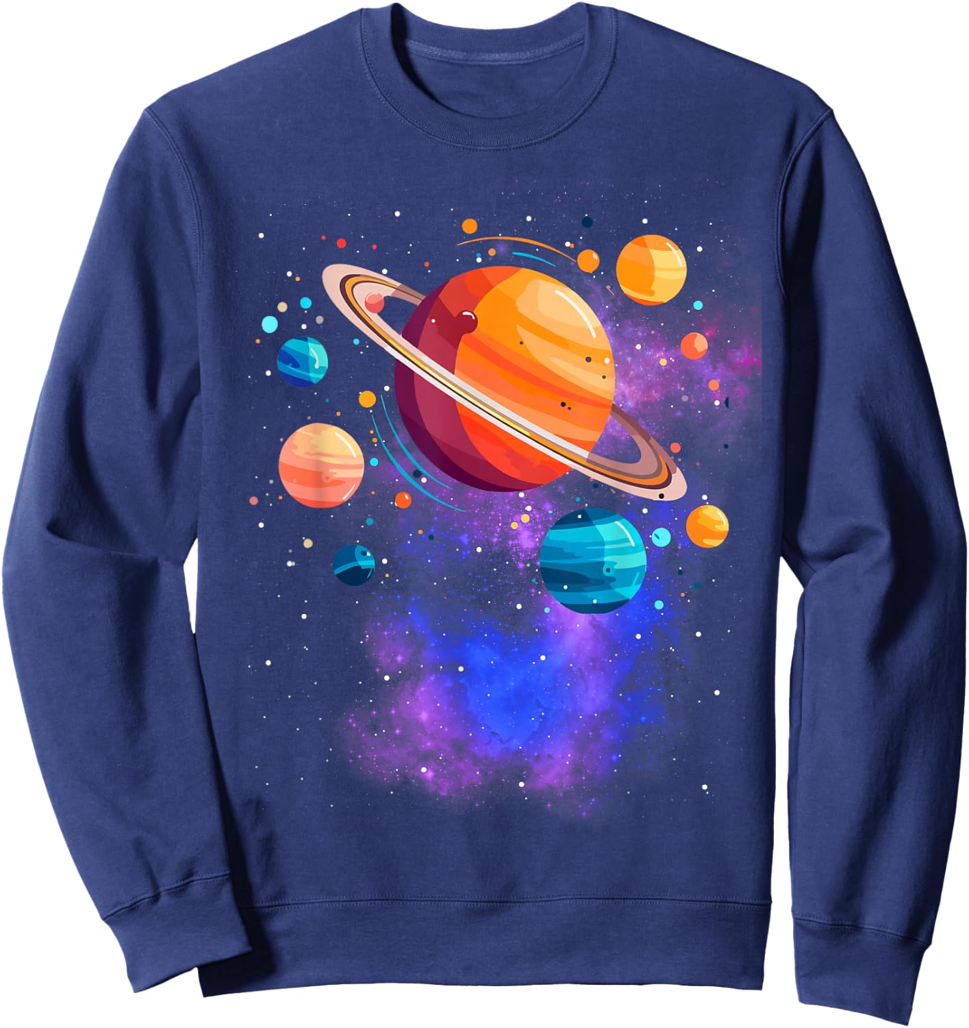 Space Planets Stars Galaxy Sweatshirt - Sweatshirt | Navy
