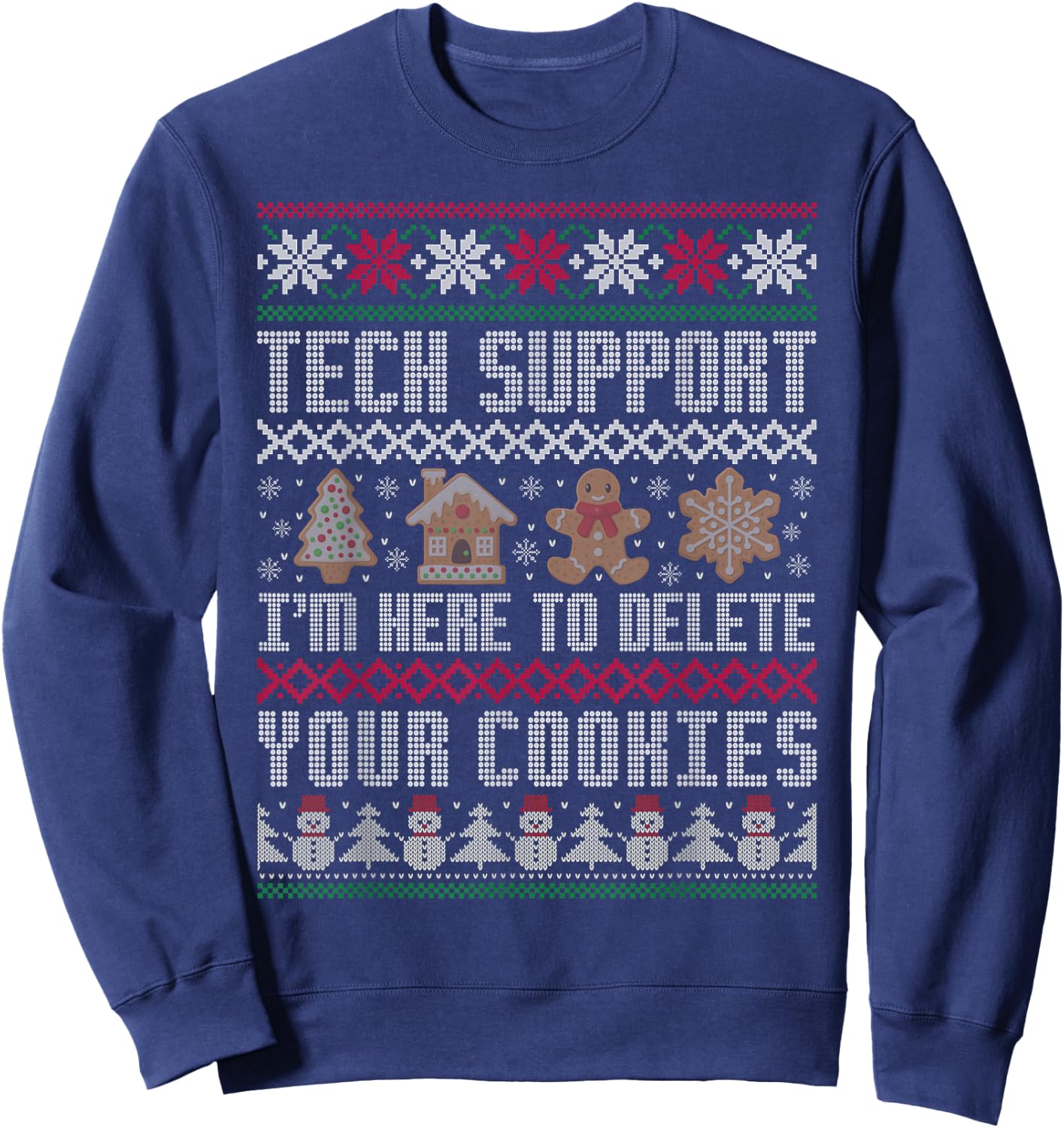 Funny Christmas Tech Support Shirt Computer Programmer Gifts Sweatshirt - Sweatshirt | Navy
