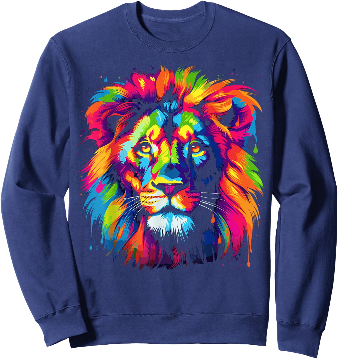 Rainbow Lion Shirt Men Women Boys Girls Sweatshirt - Sweatshirt | Navy