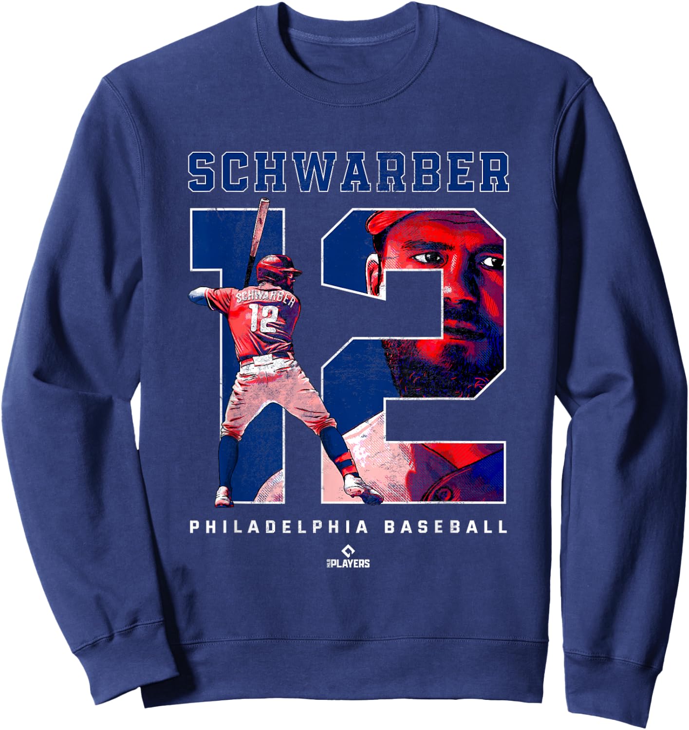 Number and Portrait Kyle Schwarber Philadelphia MLBPA Sweatshirt - Sweatshirt | Navy