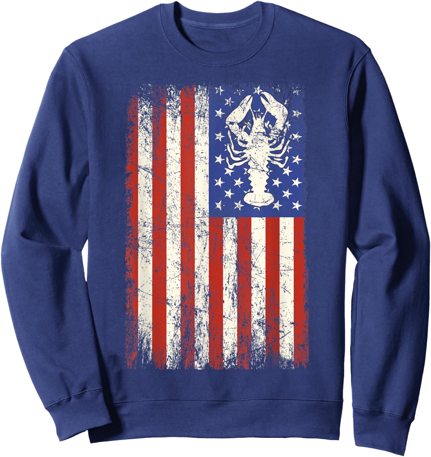 Crawfish Boil USA Flag American Crayfish Crew Festival Men Sweatshirt - Sweatshirt | Navy
