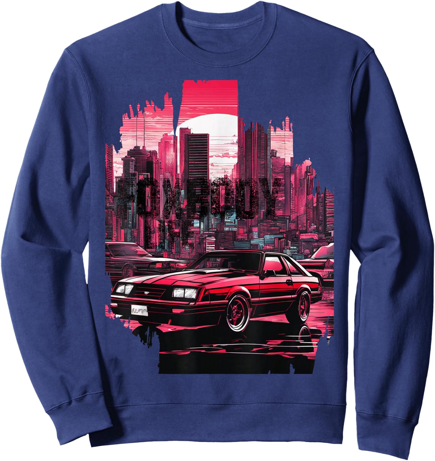 Foxbody 5.0 American Muscle Stang Car Sweatshirt - Sweatshirt | Navy