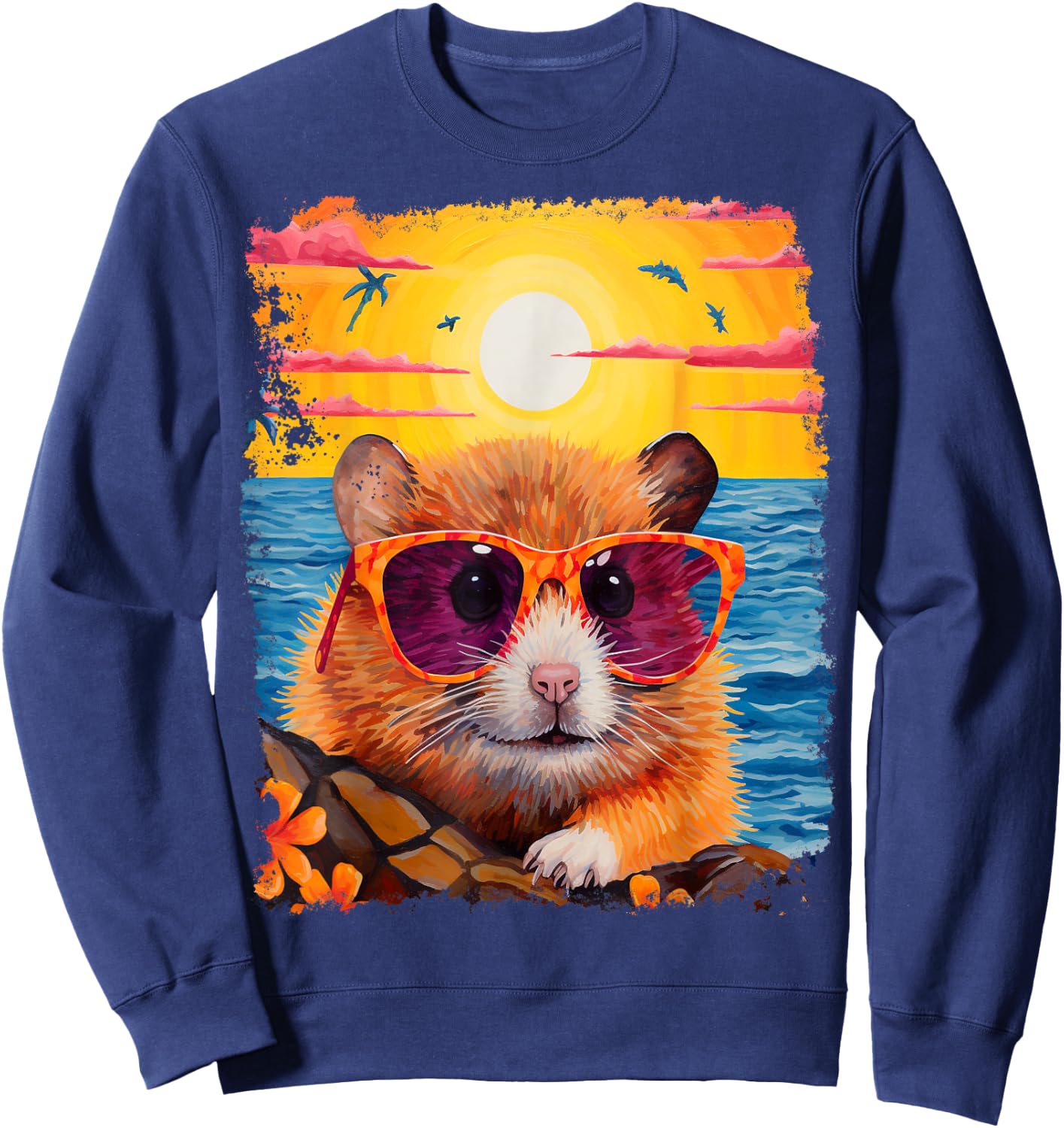Hamster Hawaiian Sweatshirt - Sweatshirt | Navy