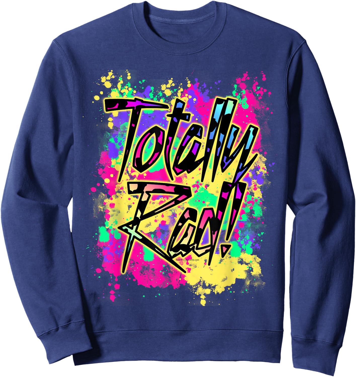 Totally Rad 80s Paint Splat 1980s Party Sweatshirt - Sweatshirt | Navy