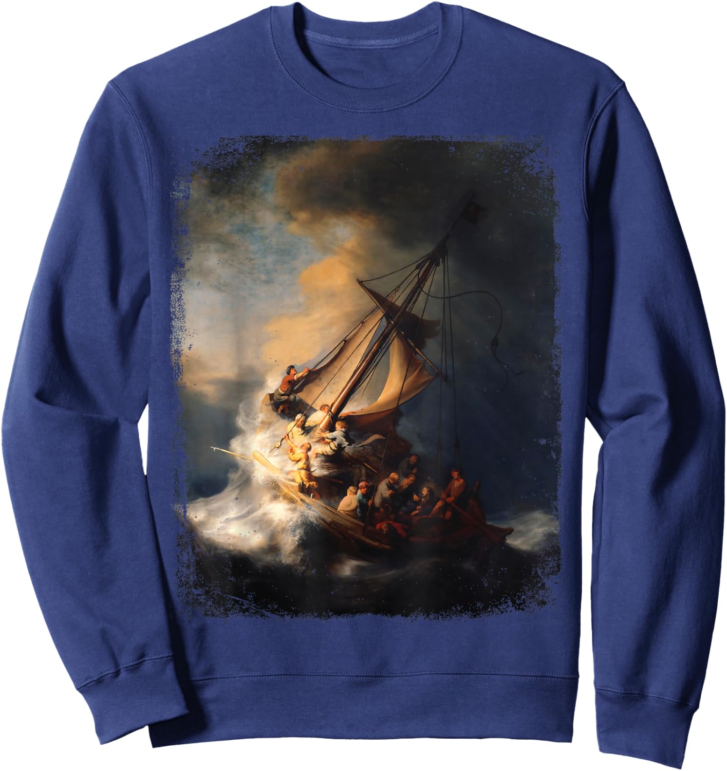 Rembrandt - Christ in the Storm on the Lake of Galilee, 1633 Sweatshirt - Sweatshirt | Navy