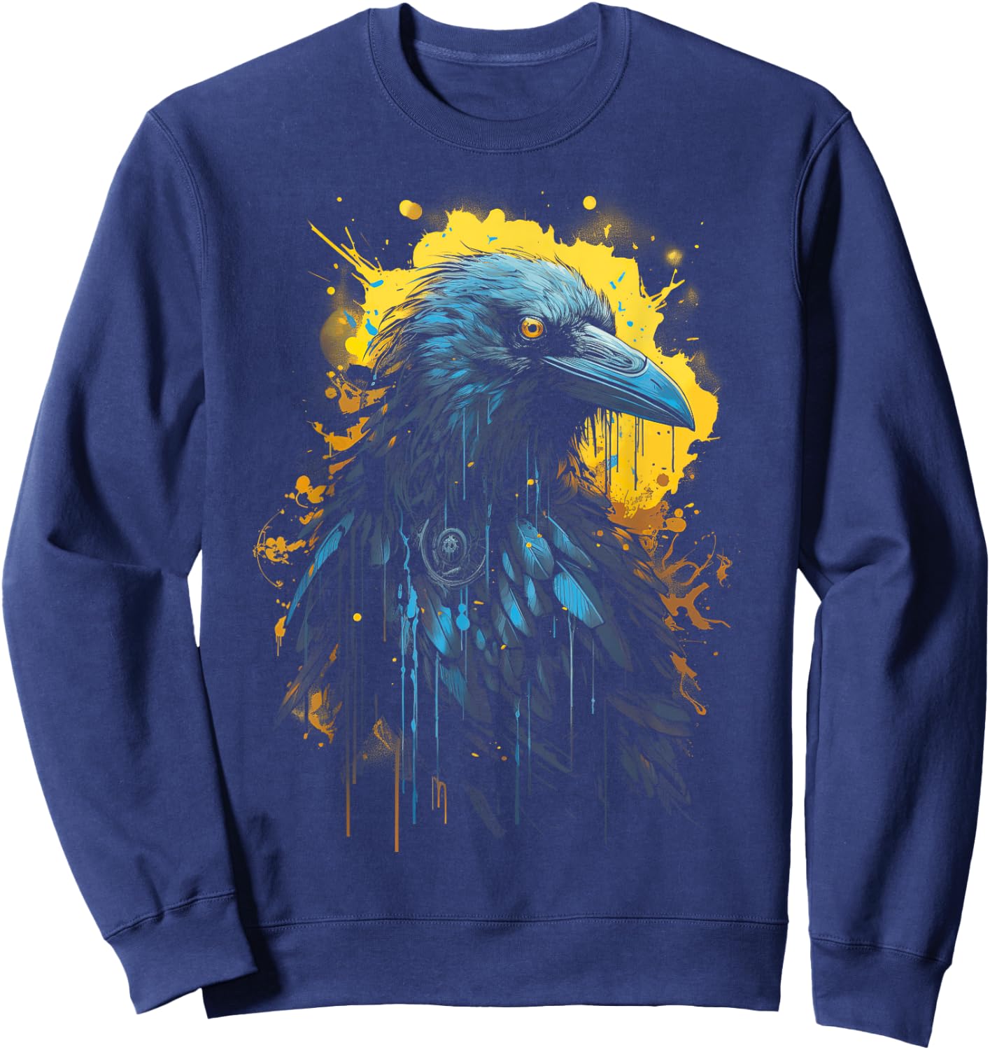 Raven Black gothic Occult Viking Witchcraft Sweatshirt - Sweatshirt | Navy