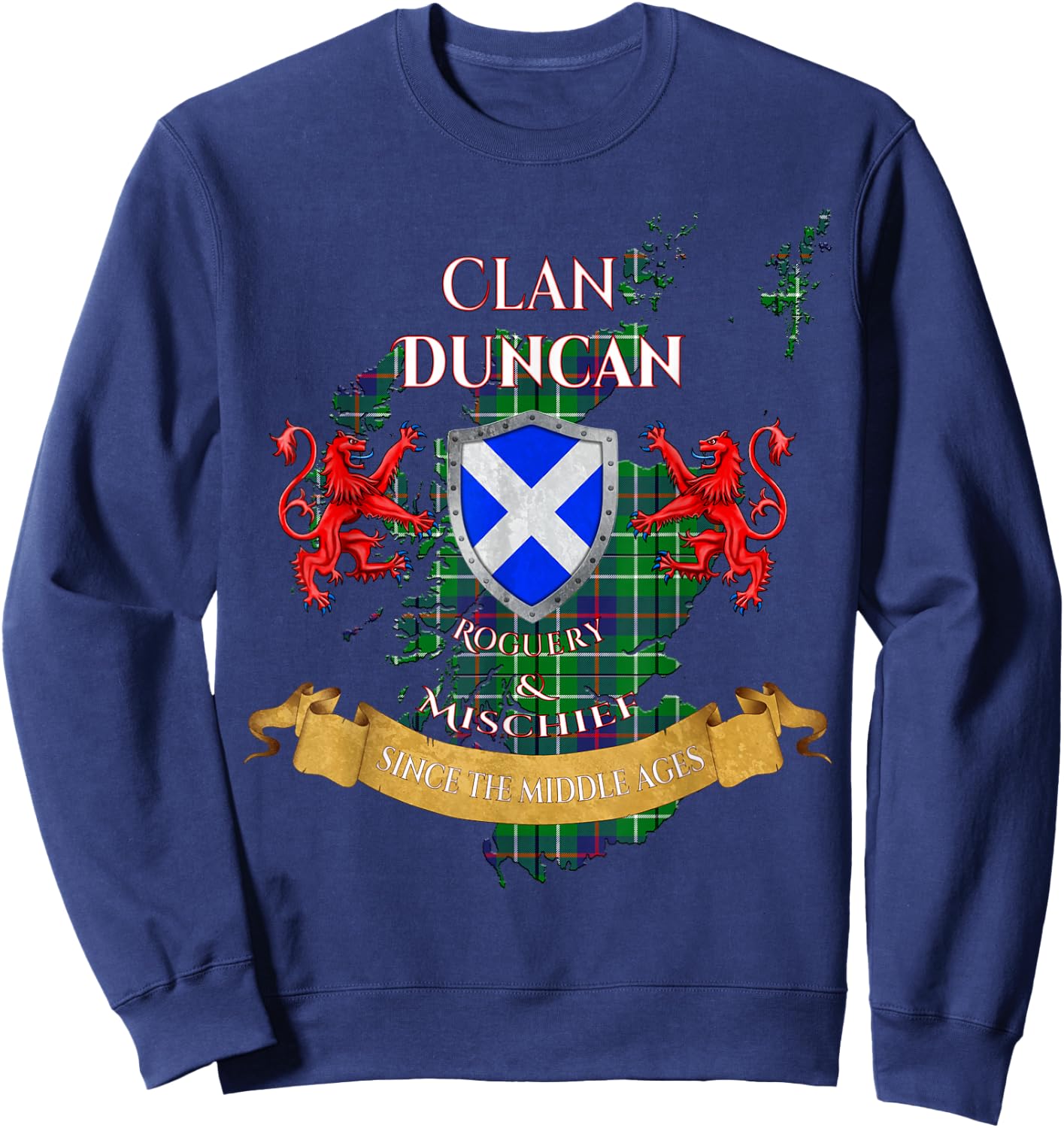Duncan Scottish Family Clan Middle Ages Mischief Sweatshirt - Sweatshirt | Navy