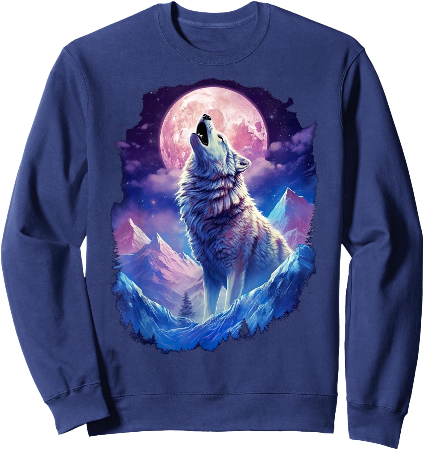 Wolf Moon Howling Funny Wolves pack of wolves Sweatshirt - Sweatshirt | Navy