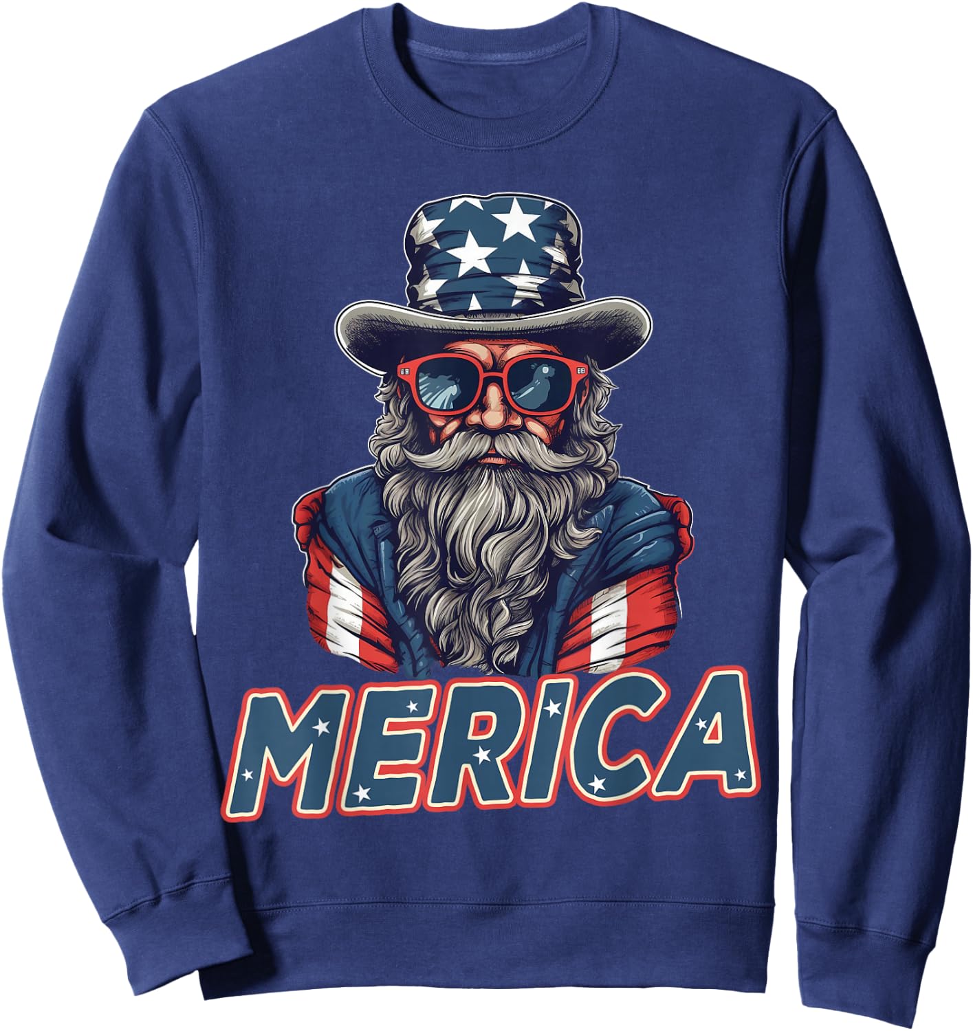 USA American Flag Patriotic 4th of July Sweatshirt - Sweatshirt | Navy