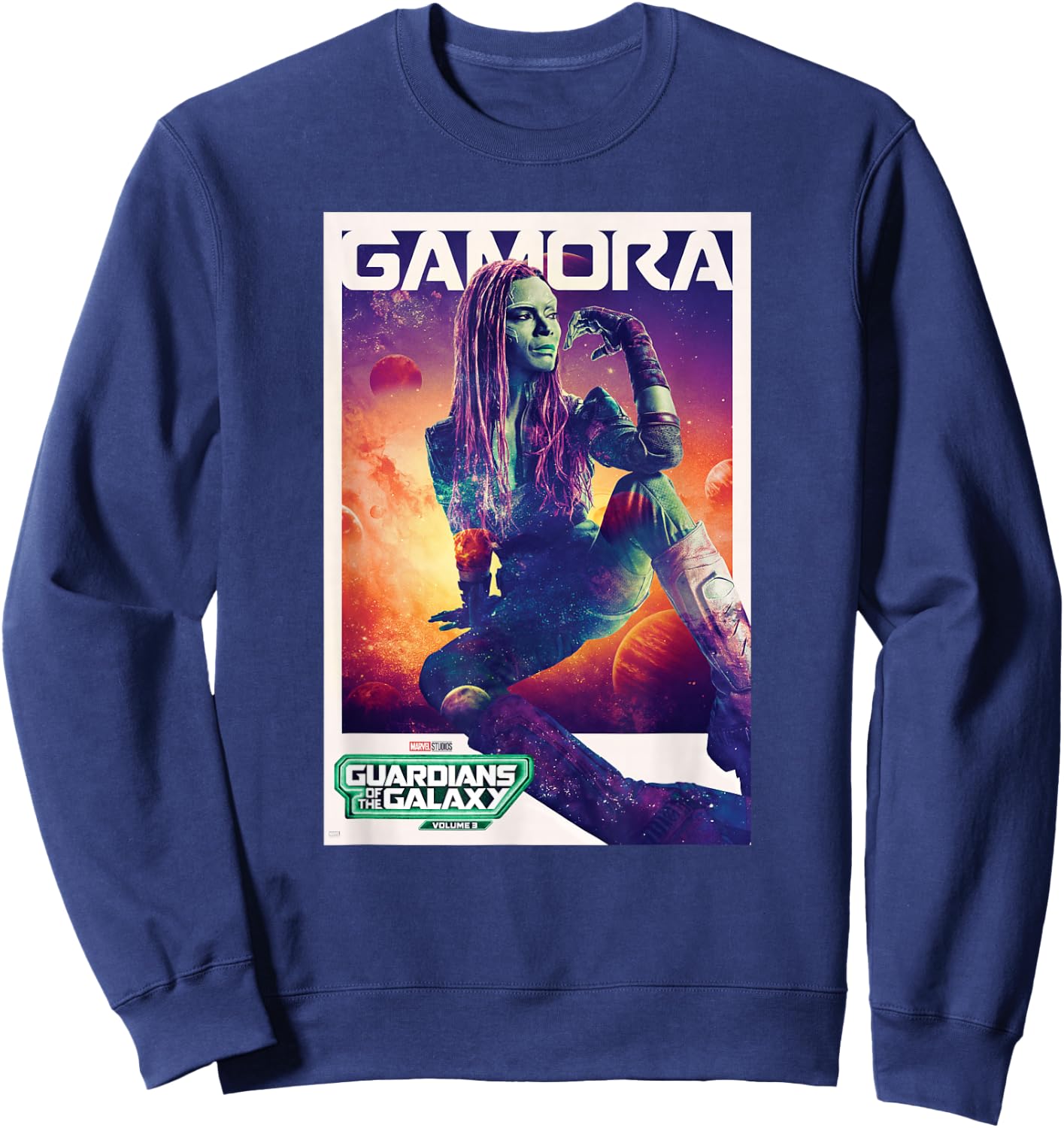 Marvel Guardians of The Galaxy Volume 3 Gamora Poster Sweatshirt - Sweatshirt | Navy