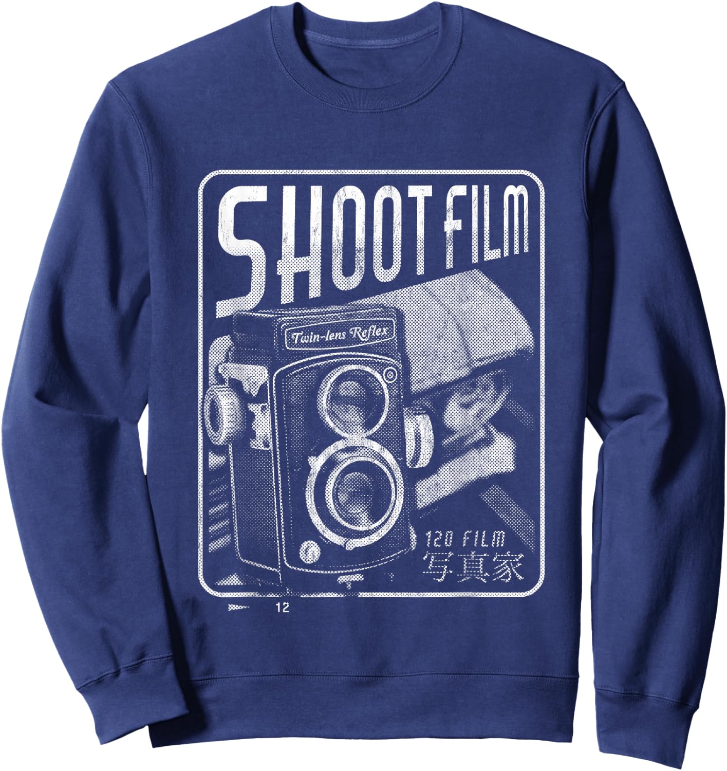Shoot Film Medium Format Vintage Camera Analogue Photography Sweatshirt - Sweatshirt | Navy