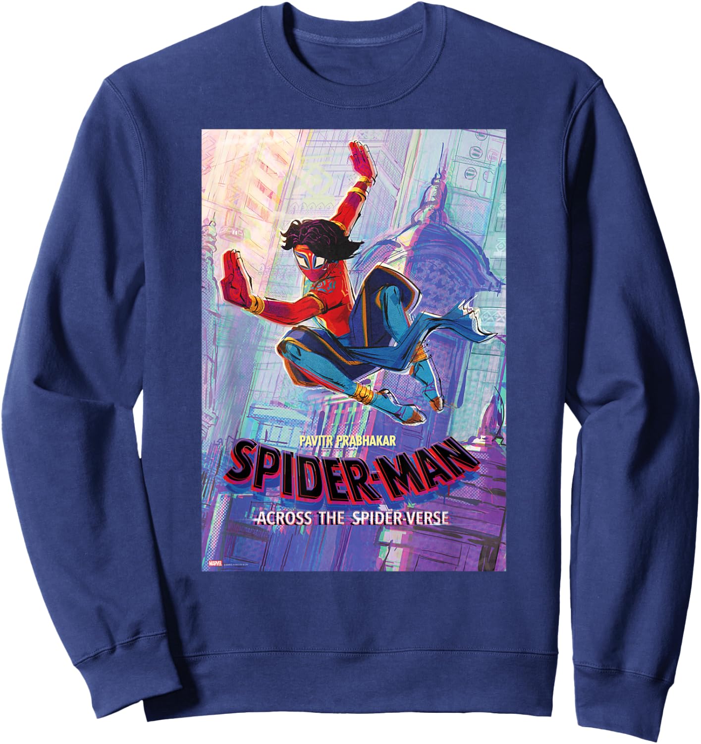 Marvel Spider-Man: Across the Spider-Verse Pavitr Poster Sweatshirt - Sweatshirt | Navy