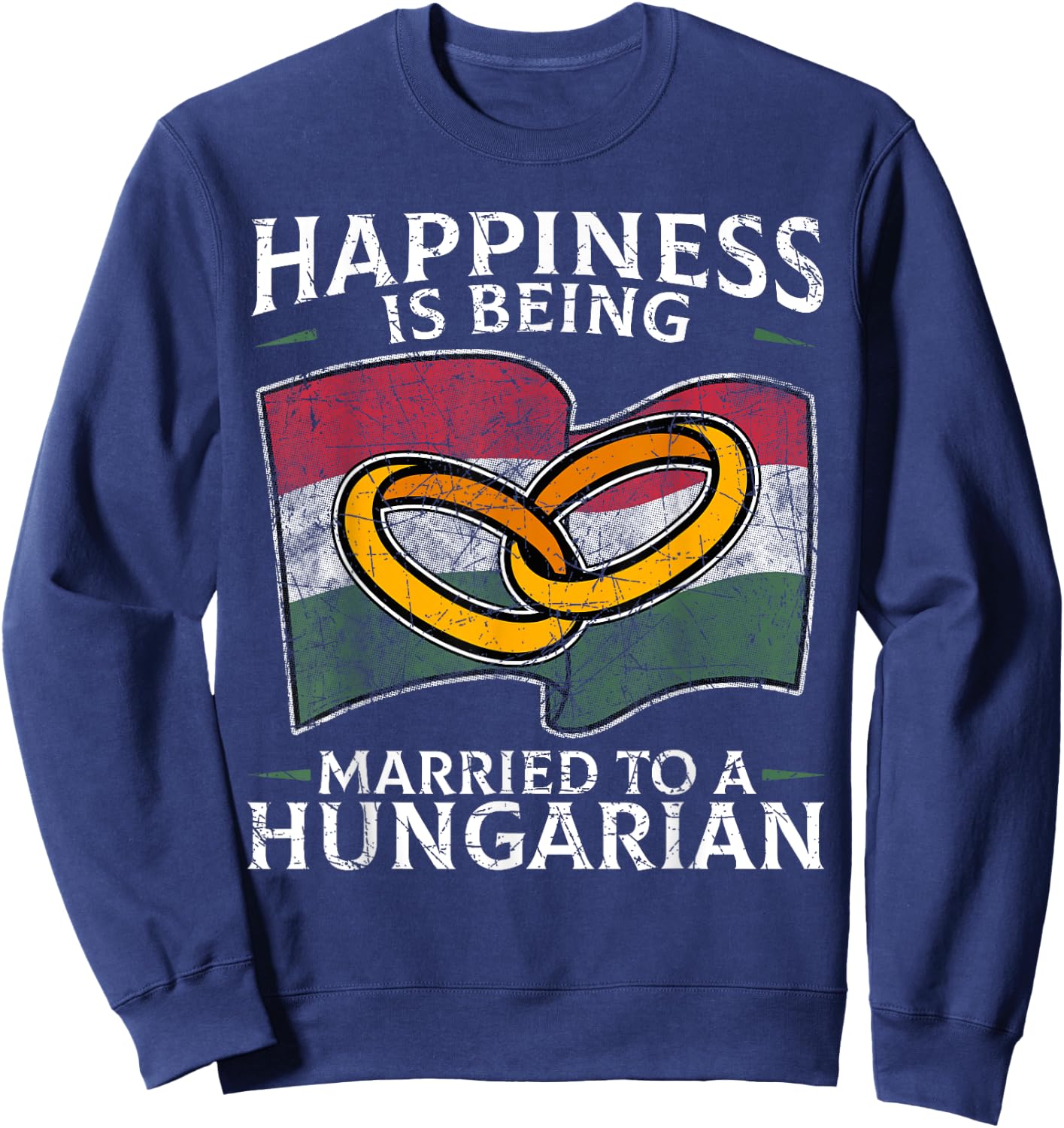 Hungarian Marriage Hungary Married Heritage Flag Culture Sweatshirt - Sweatshirt | Navy