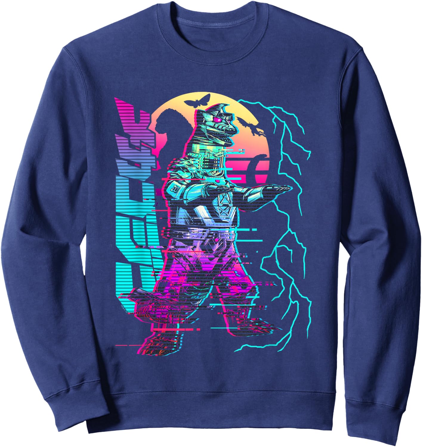Godzilla Neon Mechagodzilla Sweatshirt - Sweatshirt | Navy