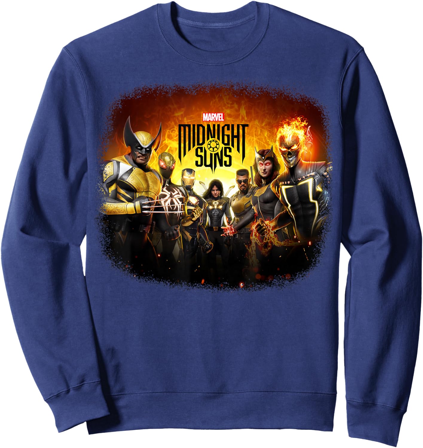 Marvel Midnight Suns Wolverine Iron Man Spider-Man Blade Sweatshirt - Sweatshirt | Navy