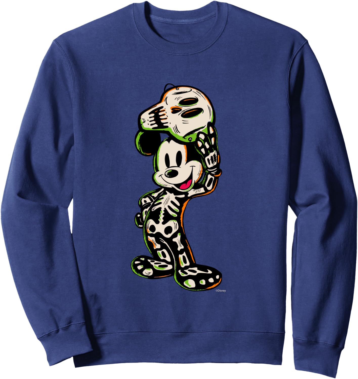 Disney 100 Mickey Mouse Halloween Classic Skeleton Costume Sweatshirt - Sweatshirt | Navy