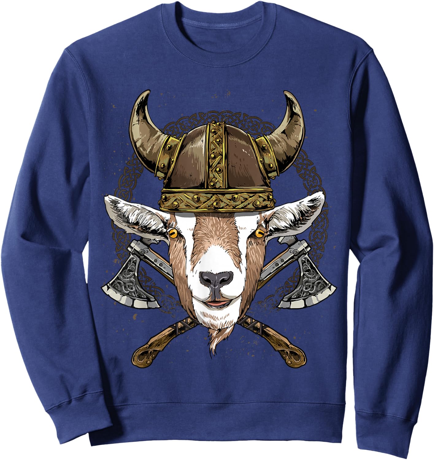 Viking Goat Renaissance Medieval Norse Pagan Valhalla Farmer Sweatshirt - Sweatshirt | Navy