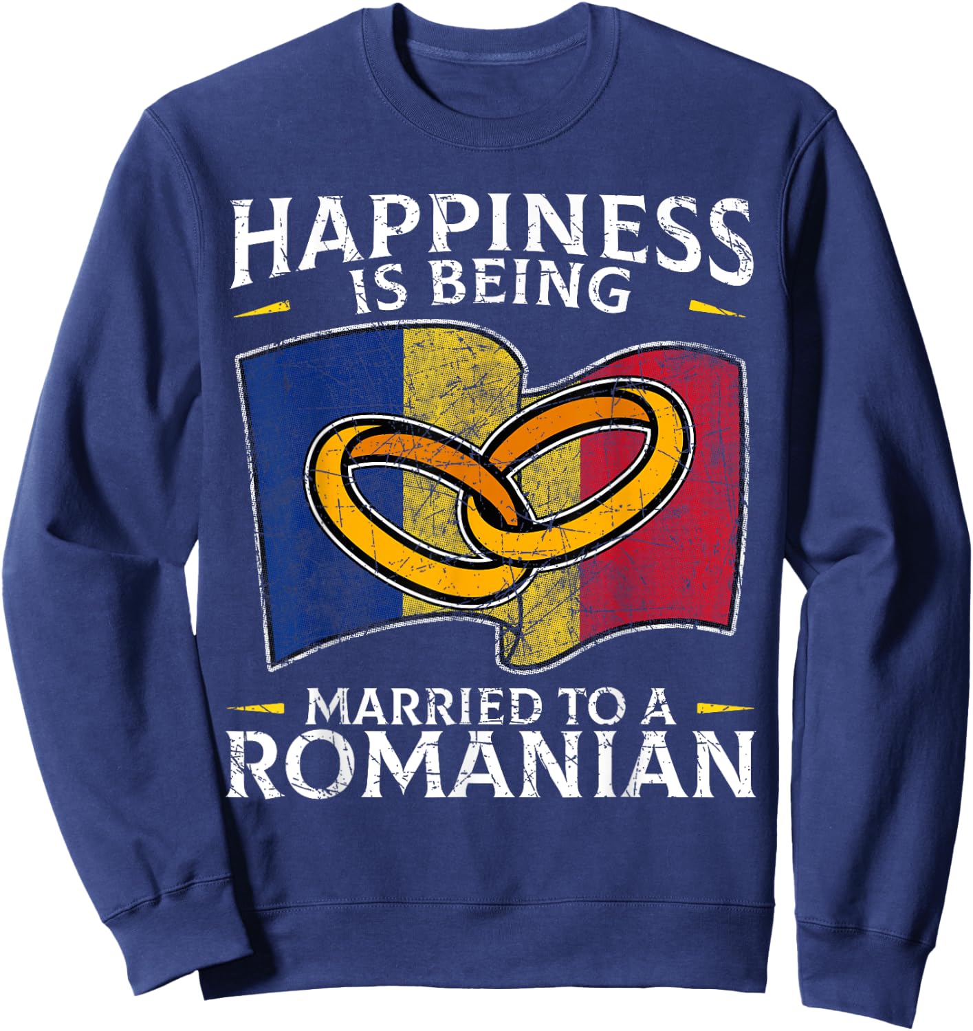 Romanian Wedding State of Romania Roots Married Sweatshirt - Sweatshirt | Navy