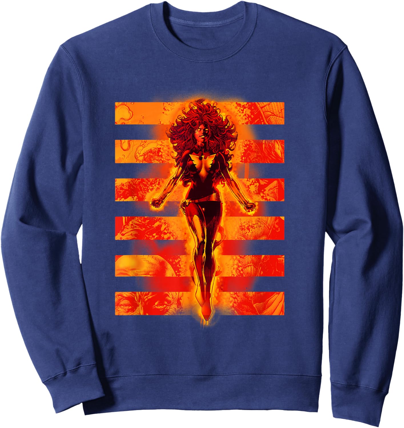 Marvel X-Men Dark Phoenix Epic Flight Retro Comic Panels Sweatshirt - Sweatshirt | Navy