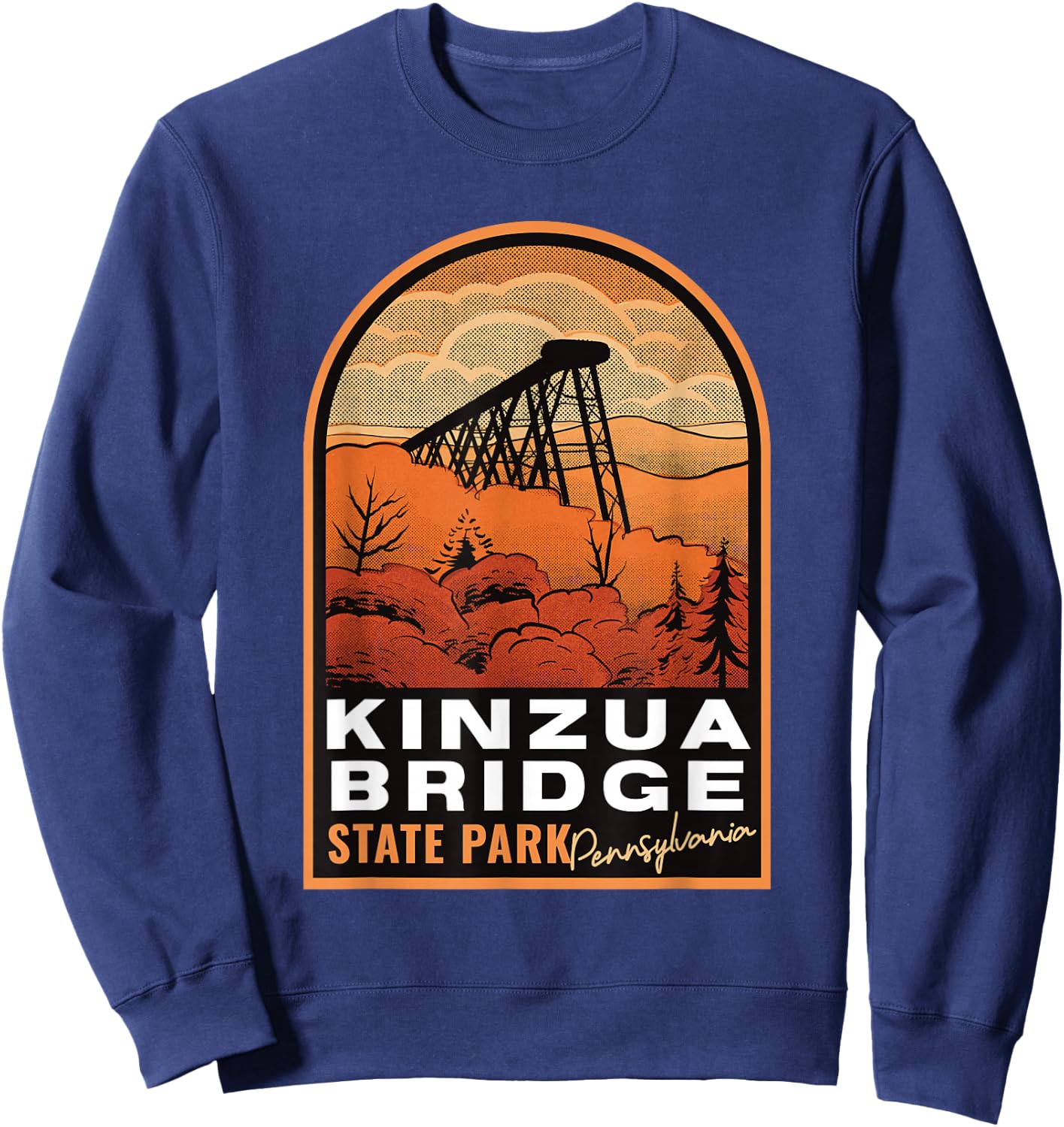 Kinzua Bridge State Park PA Vintage Sweatshirt - Sweatshirt | Navy