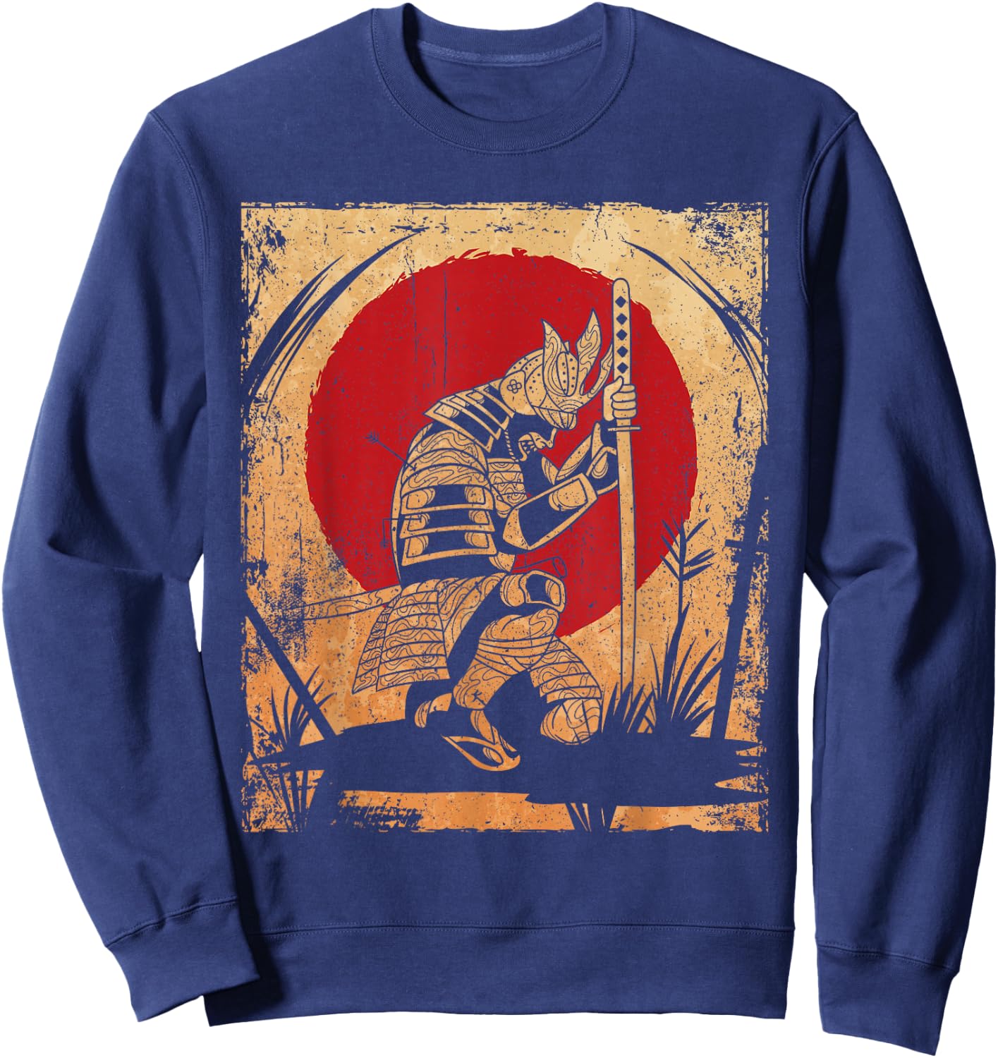 Samurai Japanese Art Vintage Fighter Retro Sweatshirt - Sweatshirt | Navy