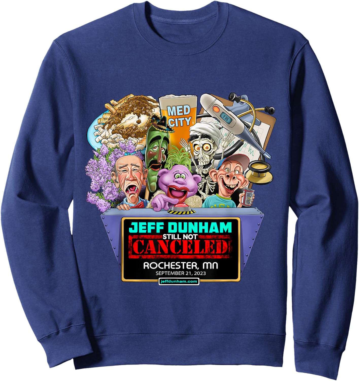 Jeff Dunham Rochester, MN (2023) Sweatshirt - Sweatshirt | Navy