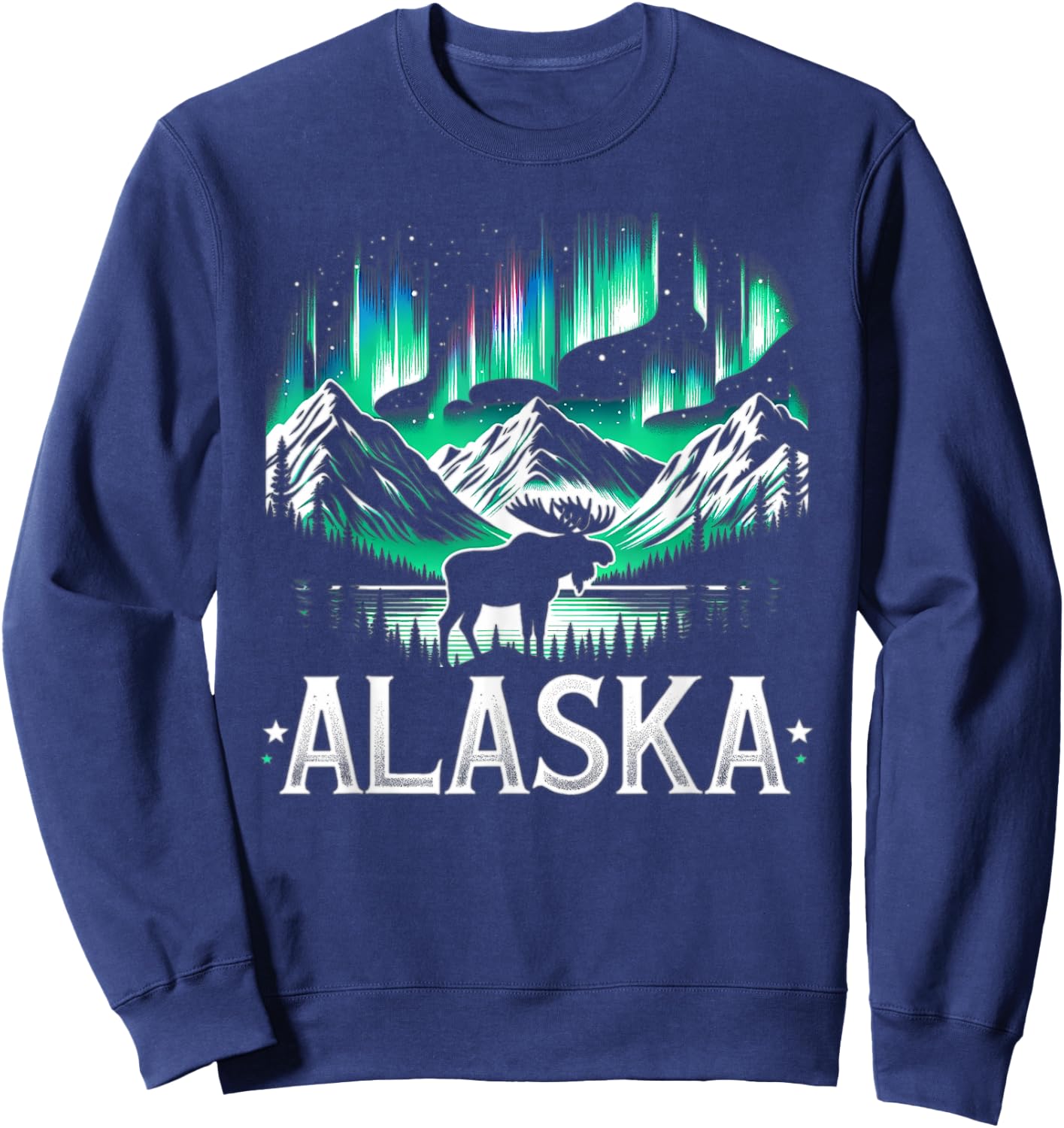 Alaska Day The Last Frontier Alaska Mountain Moose Souvenir Sweatshirt - Sweatshirt | Navy