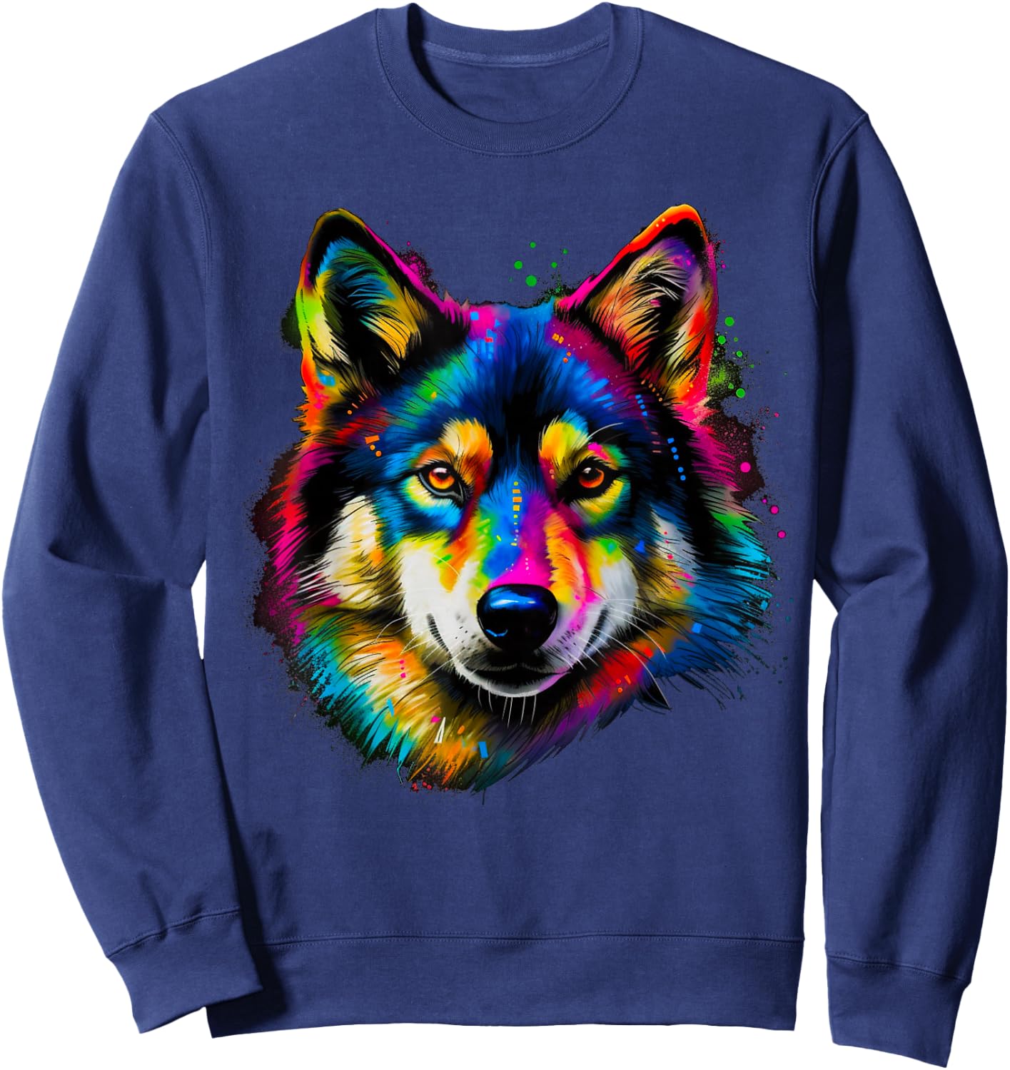 Rainbow Pop Art Alaskan Klee Kai Sweatshirt - Sweatshirt | Navy