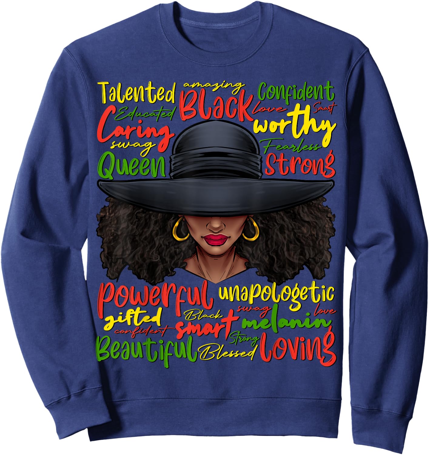 African Black History African American Ladies Juneteenth Sweatshirt - Sweatshirt | Navy
