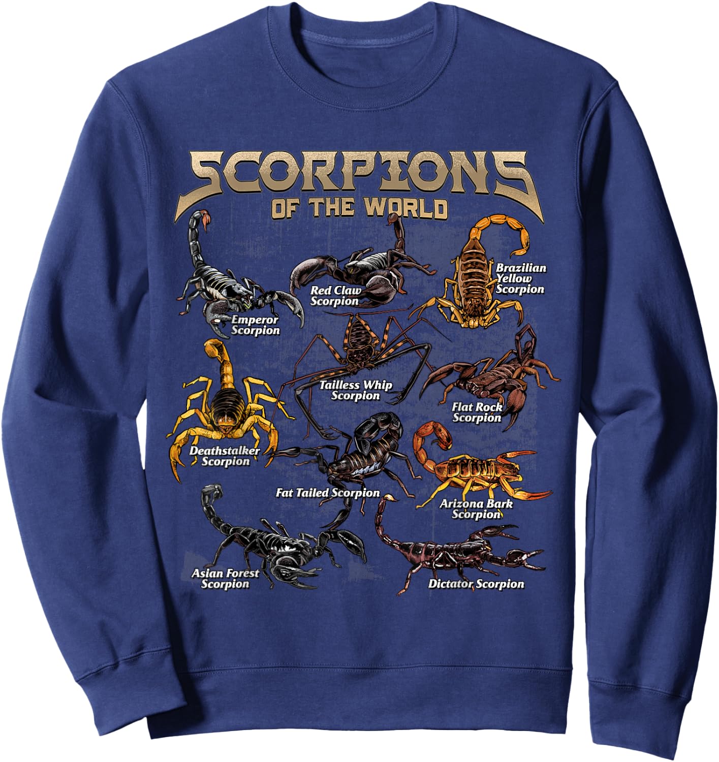 Scorpions Animals of The World Sting Educational Arachnology Sweatshirt - Sweatshirt | Navy