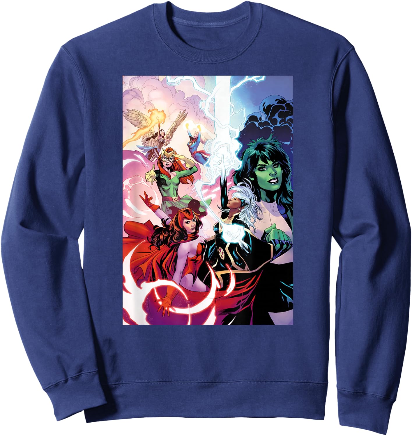 Marvel Women She-Hulk Storm Scarlet Witch Jean Grey Valkyrie Sweatshirt - Sweatshirt | Navy